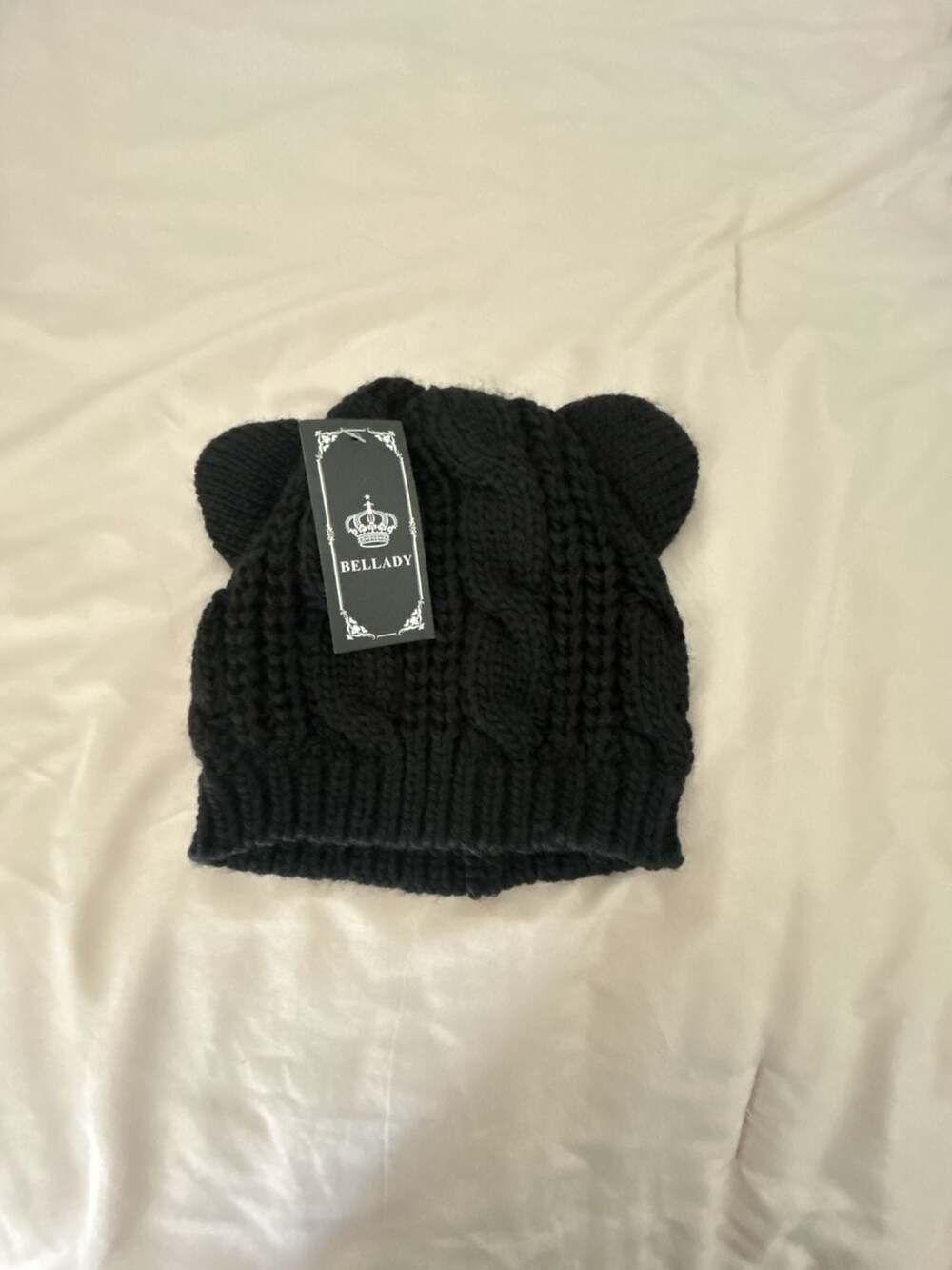 Bellady Women's Cable Knit Cat Ear Beanie Hat